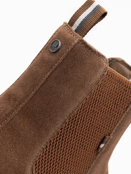 Ombre Slip-on suede men's high top shoes - light brown