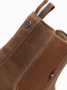 Ombre Slip-on suede men's high top shoes - light brown