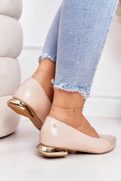 Moccasins na zlatej päte Laura Messi 2013 Beige