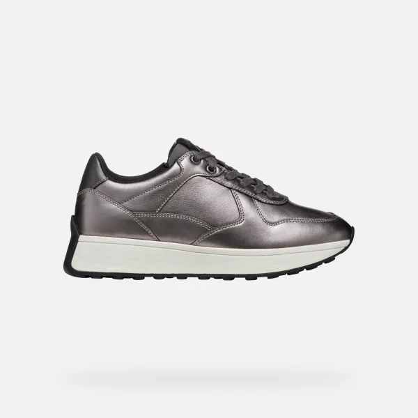 Silver women's sneakers Geox Amabel - Women's