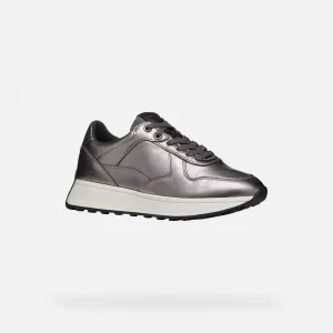 Silver women's sneakers Geox Amabel - Women's