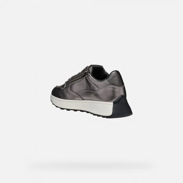 Silver women's sneakers Geox Amabel - Women's