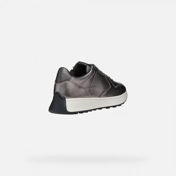 Silver women's sneakers Geox Amabel - Women's