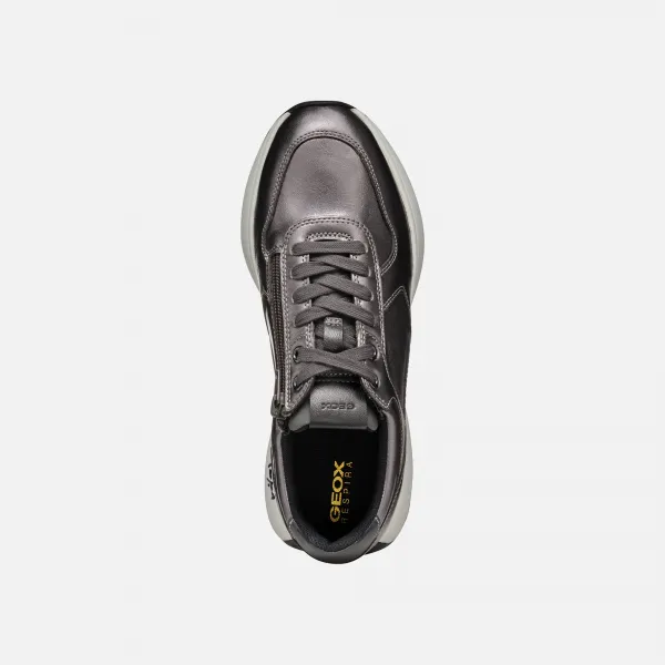 Silver women's sneakers Geox Amabel - Women's