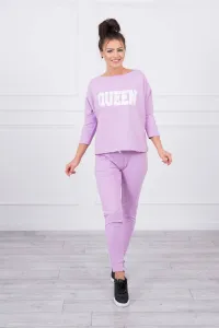 Legínovo Súprava s potlačou Queen biela Farba: Fialová, Veľkosť: UNI