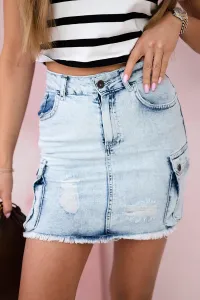 Legínovo Jeansová sukňa s elastanom s vreckami na bokoch S/M-L/XL Farba: Džínsová, Veľkosť: UNI