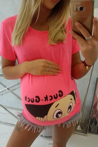 marka niezdefiniowana Materská blúzka Guck ružový neón