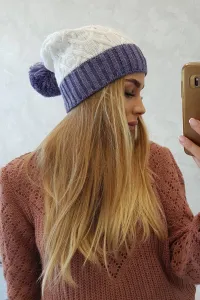Kesi Čapica s fleece Bibiana K264 tmavo šedá + biela