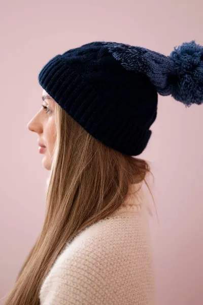 marka niezdefiniowana Čapica s fleece Ilona K218 námornícka modrá + džínsy