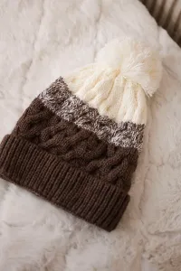 marka niezdefiniowana Čapica s fleece Ilona K218 cappuccino+ecru