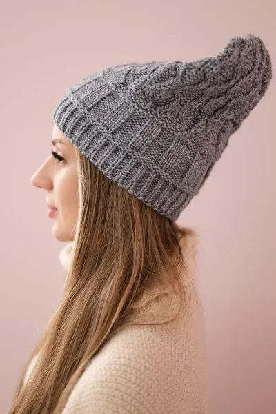 marka niezdefiniowana Čapica s fleece Marta K231 tmavošedý
