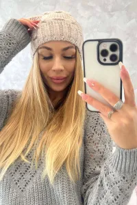 marka niezdefiniowana Čapica s fleece Justyna K253 svetlo béžová