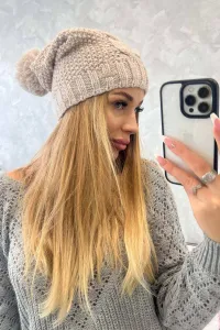 marka niezdefiniowana Čapica s fleece Justyna K253 svetlo béžová
