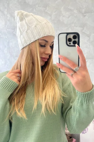 marka niezdefiniowana Čapica s fleece Iwona K221 biely