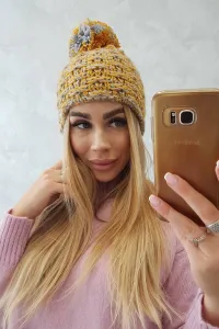marka niezdefiniowana Čapica s fleece Fiona K275 horčica + šedá