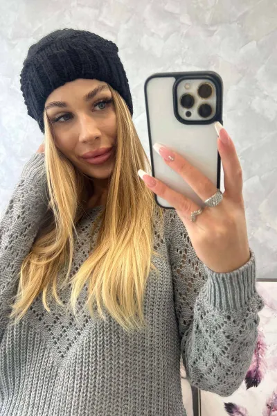 marka niezdefiniowana Čapica s fleece Justyna K253 čierna