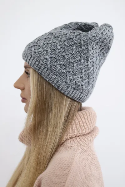Kesi Čapica s fleece Kratka K204 tmavošedý