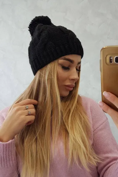 marka niezdefiniowana Čapica s fleece Stefania K278 čierna