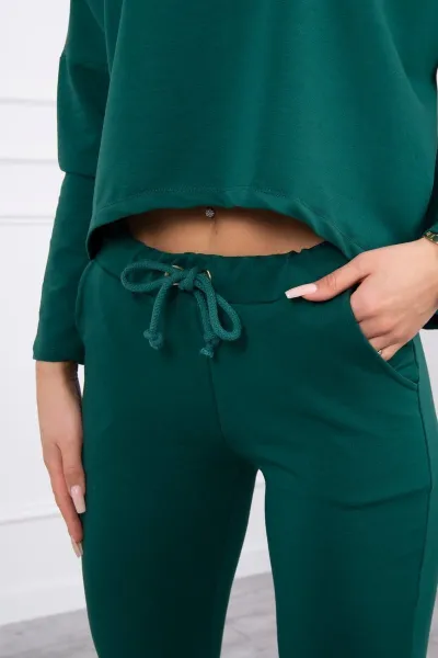 Legínovo Súprava s čiernou oversized blúzkou Farba: Zelená, Veľkosť: UNI