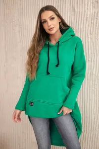 Legínovo Zateplená mikina s dlhým zadným dielom a kapucňou tmavo zelená Farba: Zelená, Veľkosť: UNI