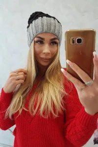 marka niezdefiniowana Čapica s fleece Milano K203 čierna+šedá