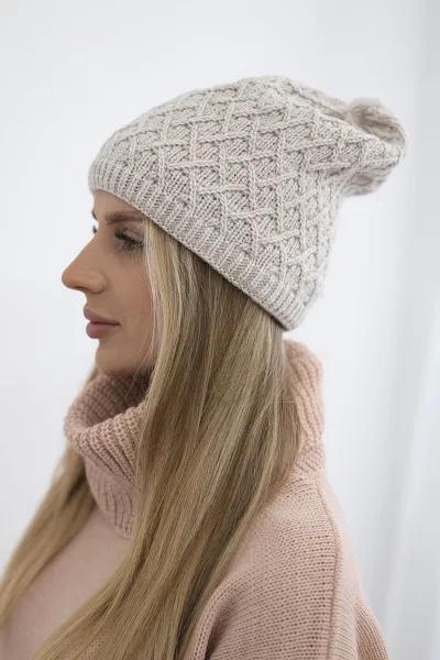 marka niezdefiniowana Čapica s fleece Kratka K204 béžová