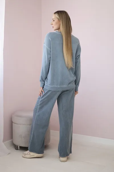 Włoski Bavlnená súprava Angel mikinové + nohavice Denim