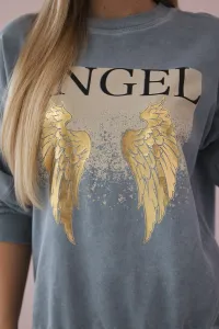Włoski Bavlnená súprava Angel mikinové + nohavice Denim