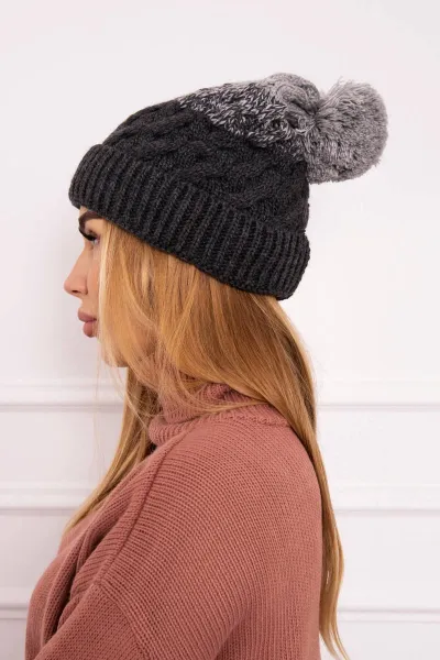 marka niezdefiniowana Čapica s fleece Ilona K218 grafit+sivá