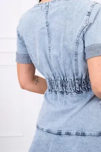 Legínovo Džínsové šaty so strečom so zipsovým výstrihom S/M-L/XL Farba: Džínsová, Veľkosť: UNI