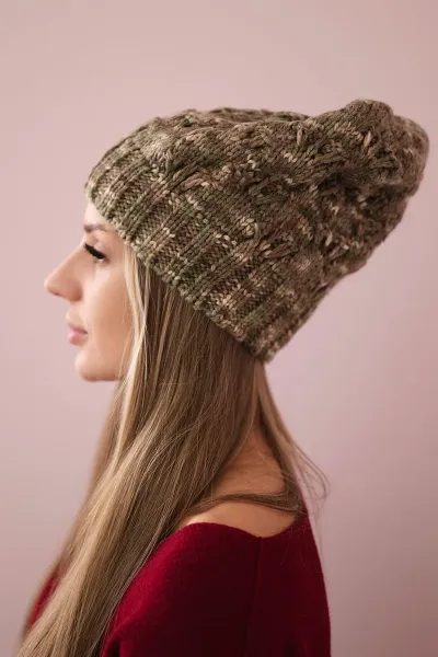 marka niezdefiniowana Čapica s fleece Roksana K209 cappuccino + svetlé khaki