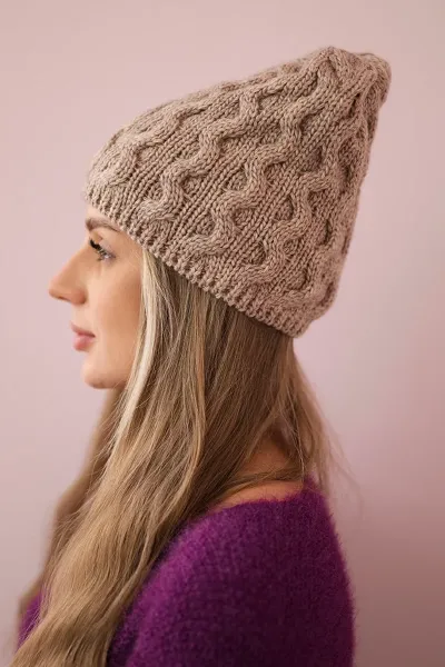 marka niezdefiniowana Čapica s fleece Teresa K285 tmavo béžová