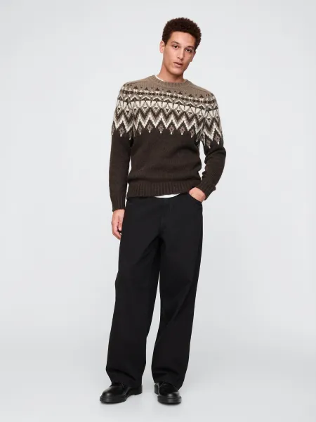 GAP  Pánsky sveter s prímesou vlny Fair Isle 521698-05 Veľkosť: XL