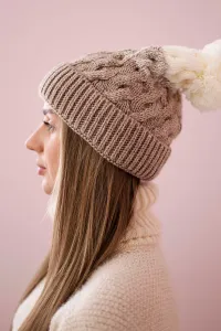 Kesi Čapica s fleece Ilona K218 béžová+ecru