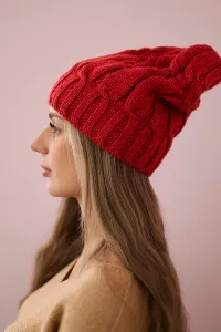 Kesi Čapica s fleece Iwona K221 bordová