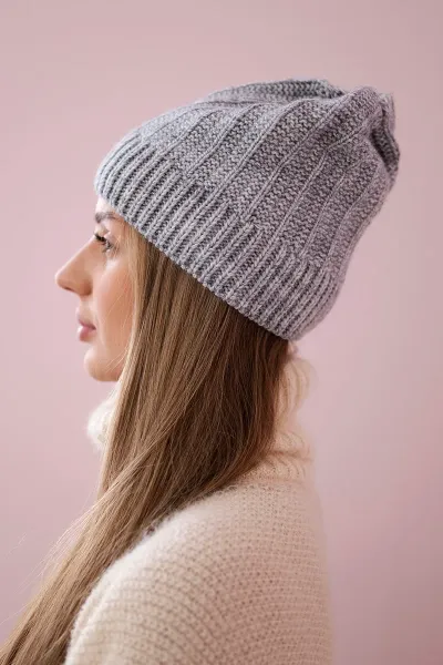 Kesi Čapica s fleece Anna K238 svetlo šedá
