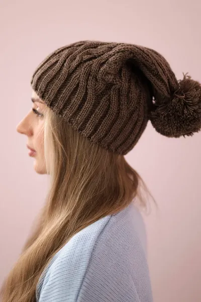 Kesi Čapica s fleece Paulina K227 mocca