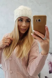 Kesi Čapica s fleece Karolina K243 ecru