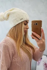 Kesi Čapica s fleece Karolina K243 ecru