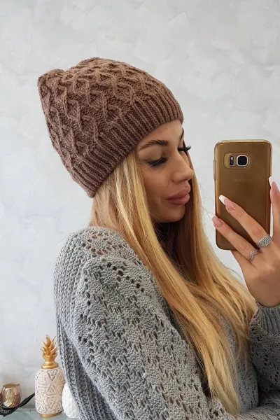 Kesi Čapica s fleece Roma K224 mocca