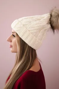 Kesi Čapica s fleece Warkocz K226 ecru