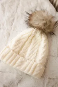 Kesi Čapica s fleece Warkocz K226 ecru