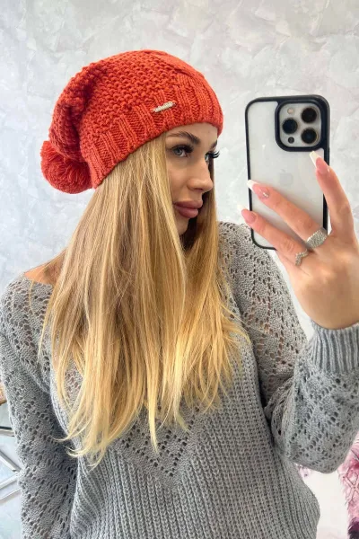 Kesi Čapica s fleece Justyna K253 ruda