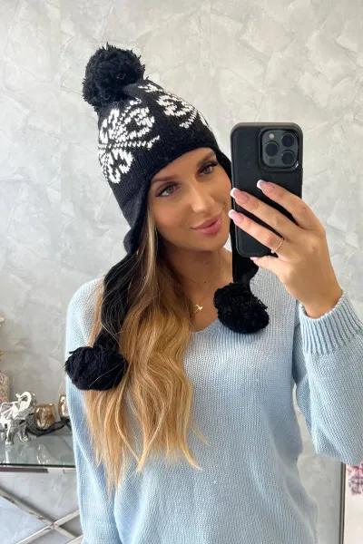 Kesi Dámska čiapka s dlhými ušami Balbina K381 čierna