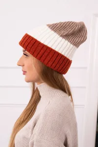 Kesi Čapica s fleece Bojana K265 ruda+ecru+béžová