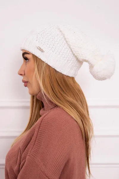 Kesi Čapica s fleece Karolina K243 biely