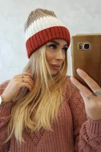 Kesi Čapica s fleece Bojana K265 ruda+ecru+béžová