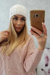 Kesi Čapica s fleece Karolina K243 biely