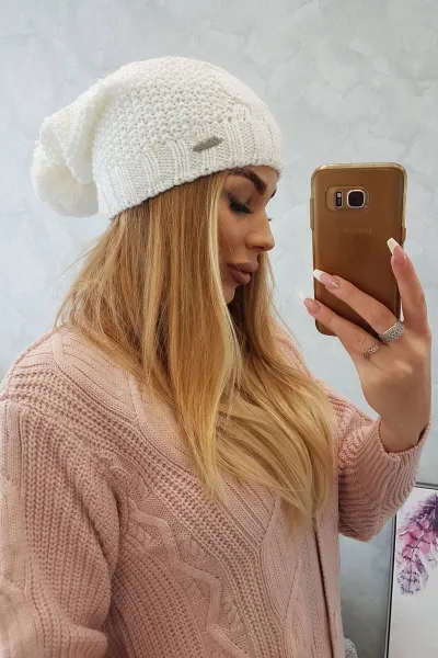 Kesi Čapica s fleece Karolina K243 biely