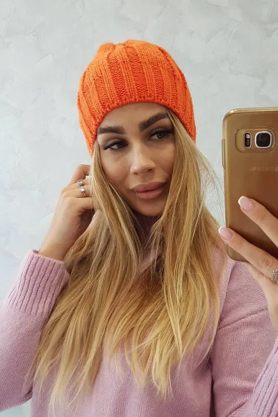 Kesi Čapica s fleece Ida K320 oranžová